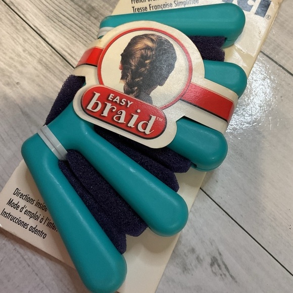 Scunci Easy Braid Hair Tool in Teal and Black vintage - Picture 2 of 3